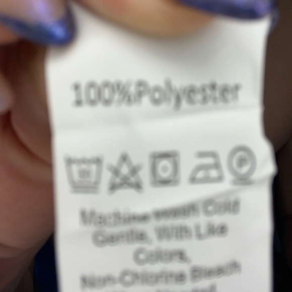 NWoT SHEIN• blue & white real embroidery cropped vest, scalloped hems; large - Picture 4 of 11